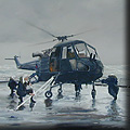 Paintings of the Falklands War - helicopter on a carrier